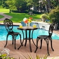 thumbnail image 1 of Gymax 3PCS Cast Aluminum Patio Bistro Set Outdoor Table & Chairs Furniture Set, 1 of 10