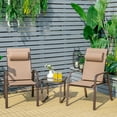 thumbnail image 1 of Gymax 3PCS Outdoor Bistro Set Patio Conversation Set w/ Adjustable Backrest Brown, 1 of 10
