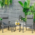 thumbnail image 1 of Gymax 3PCS Outdoor Bistro Set Patio Conversation Set w/ Adjustable Backrest Grey, 1 of 10