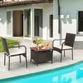 thumbnail image 1 of Gymax 3PCS Outdoor Patio Bistro Set PE Rattan Conversation Set w/ Umbrella Hole, 1 of 10