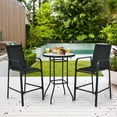 thumbnail image 1 of Gymax 3PCS Patio Bar Set Outdoor Bistro Set w/ 2 Stools & 1 Tempered Glass Table, 1 of 10