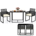 thumbnail image 1 of Gymax 3PCS Patio PE Wicker Furniture Set Cushioned Chairs w/Folding Backrest Backyard, 1 of 10