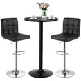 thumbnail image 1 of Gymax 3PCS Pub Table Set 24'' Round Bar Table & 2 Adjustable Bar Stools Black, 1 of 10