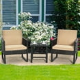 thumbnail image 1 of Gymax 3PCS Rattan Outdoor Bistro Set Patio Conversation Furniture Set w/ Cushions, 1 of 10