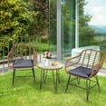 thumbnail image 1 of Gymax 3PCS Rattan Patio Conversation Set Bistro Chat Set w/ Gray Cushion, 1 of 10