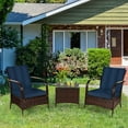 thumbnail image 1 of Gymax 3PCS Rattan Patio Conversation Set Outdoor Furniture Set w/ Table Cushions, 1 of 10