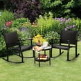 thumbnail image 1 of Gymax 3PCS Rattan Rocking Bistro Set Patio Conversation Set Patio Yard Outdoor, 1 of 10