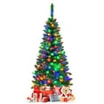 thumbnail image 1 of Gymax 4.5ft Colorful Lights Spruce Hinged Tree with 150 Colorful LED Lights, 1 of 10