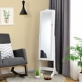 thumbnail image 1 of Gymax 4 Angle Adjustable Full Length Mirror Jewelry Organizer Vanity Box White, 1 of 6