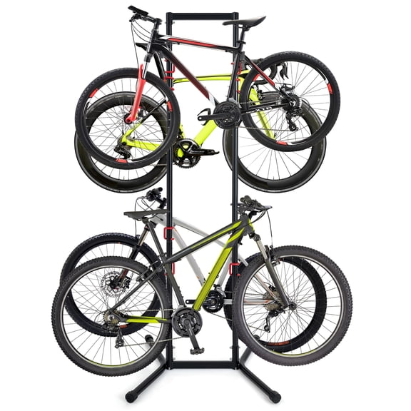 Gymax 4 Bike Storage Rack Adjustable Bicycle Rack for Garage Indoor Bike Stand