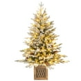 thumbnail image 1 of Gymax 4 FT Artificial Xmas Tree Flocked Christmas Tree w/ 231 PE PVC Branch Tips, 1 of 10