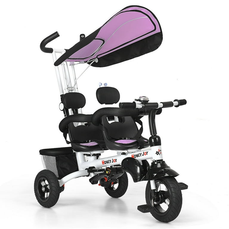 Gymax 4-In-1Twins Kids Baby Stroller Tricycle Detachable Learning