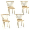 thumbnail image 1 of Gymax 4 PCS Dining Chair Windsor High Spindle Back Wood Kitchen Chairs w/ Rubber Wood Frame Natural, 1 of 10
