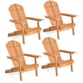 thumbnail image 1 of Gymax 4 PCS Eucalyptus Adirondack Chair Foldable Outdoor Wood Lounger Chair Natural, 1 of 10