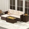 thumbnail image 1 of Gymax 4 PCS Outdoor Furniture Set w/ 32'' Fire Pit Table & Propane Tank Cover, 1 of 8