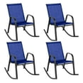 thumbnail image 1 of Gymax 4 PCS Patio Rocking Chair Outdoor Ergonomic Rockers w/ Breathable Fabric Seat Navy, 1 of 6