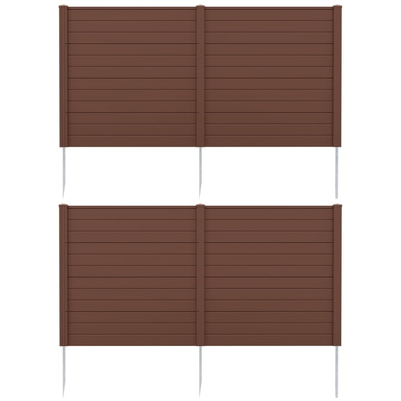 Gymax 4 Panels 48'' L x 48'' H Air Conditioner Fence w/Galvanized Steel Ground Stakes