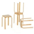 thumbnail image 1 of Gymax 4 Set Square Backless Stools w/ Rounded Corners & Anti-slip Felt Mats Wooden, 1 of 10