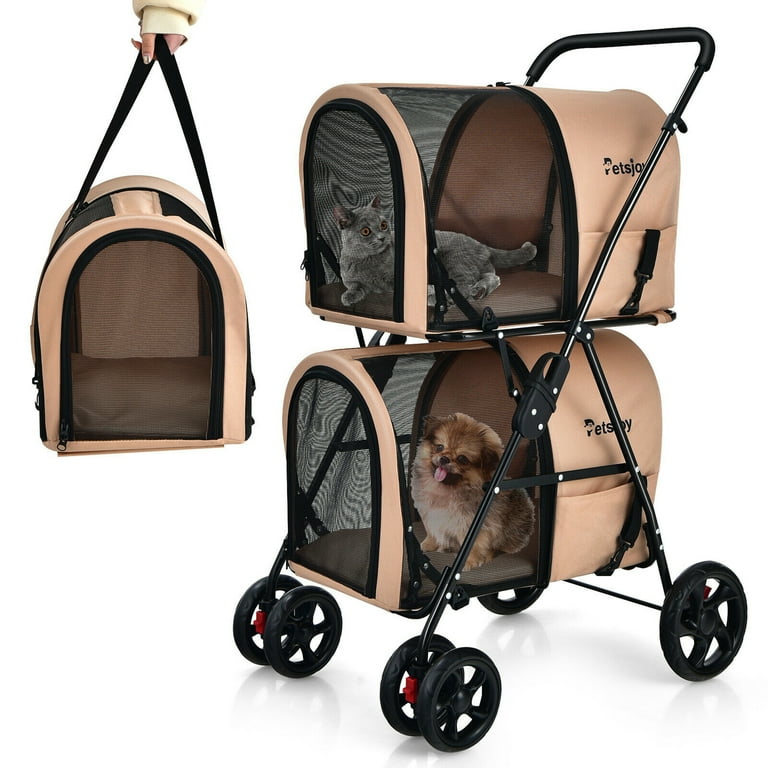 Double Pet Stroller With Detachable Carrier: Ultimate Pet Mobility