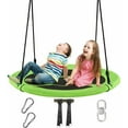 thumbnail image 1 of Gymax 40'' 770 lbs Flying Saucer Tree Swing Kids Gift w/ 2 Tree Hanging Straps Green, 1 of 10