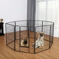thumbnail image 1 of Gymax 40'' 8 Metal Panel Heavy Duty Pet Playpen Dog Exercise Pen Cat Fence Safety Gate, 1 of 9