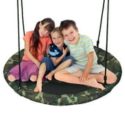 Gymax 40 Flying Saucer Tree Swing Outdoor Play Set w/ Adjustable Ropes Camouflage Green