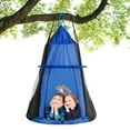 thumbnail image 1 of Gymax 40'' Kids Hanging Chair Swing Tent Set Hammock Nest Pod Seat Blue, 1 of 10