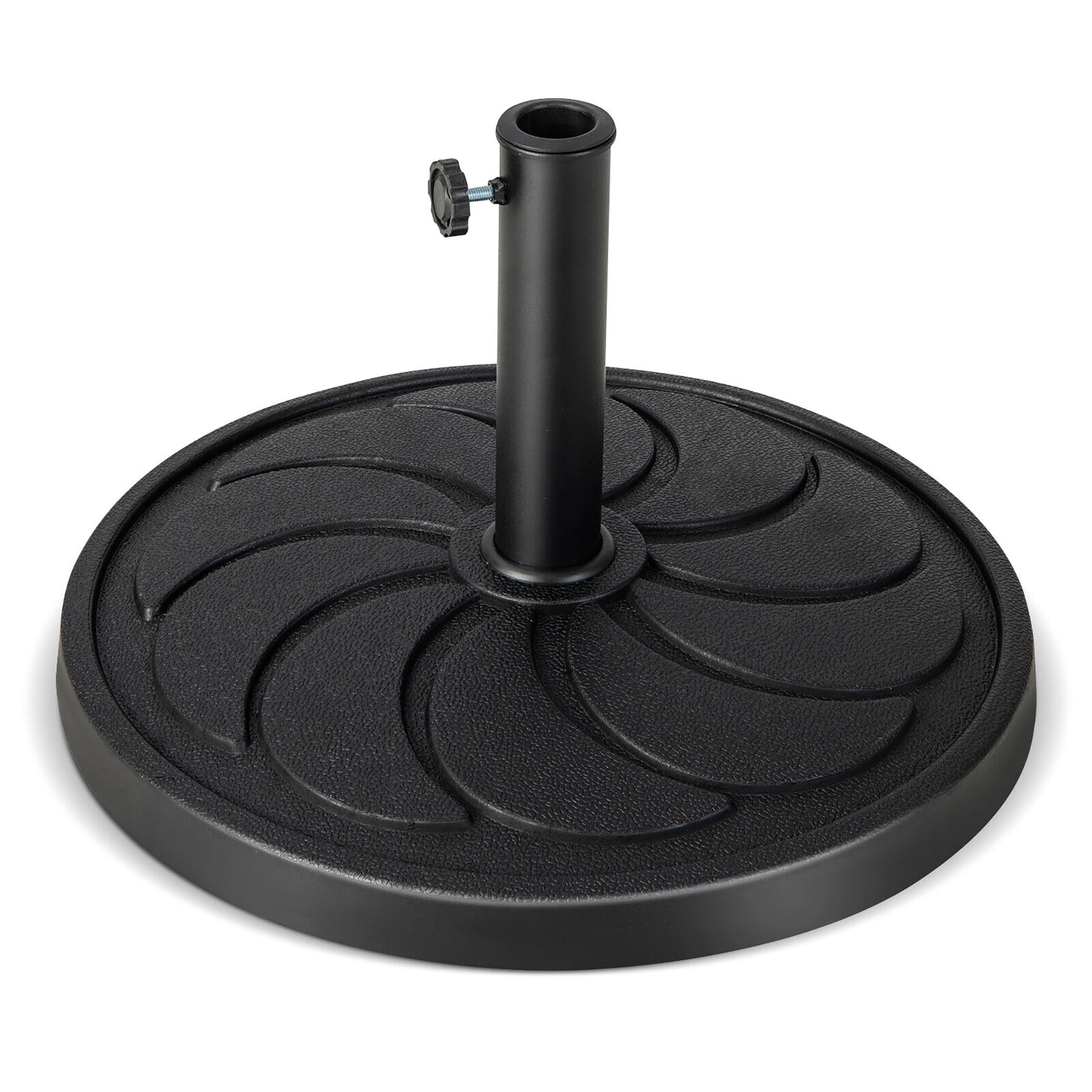 Classic Black Resin 40 lb. Round Umbrella Base with Adapters