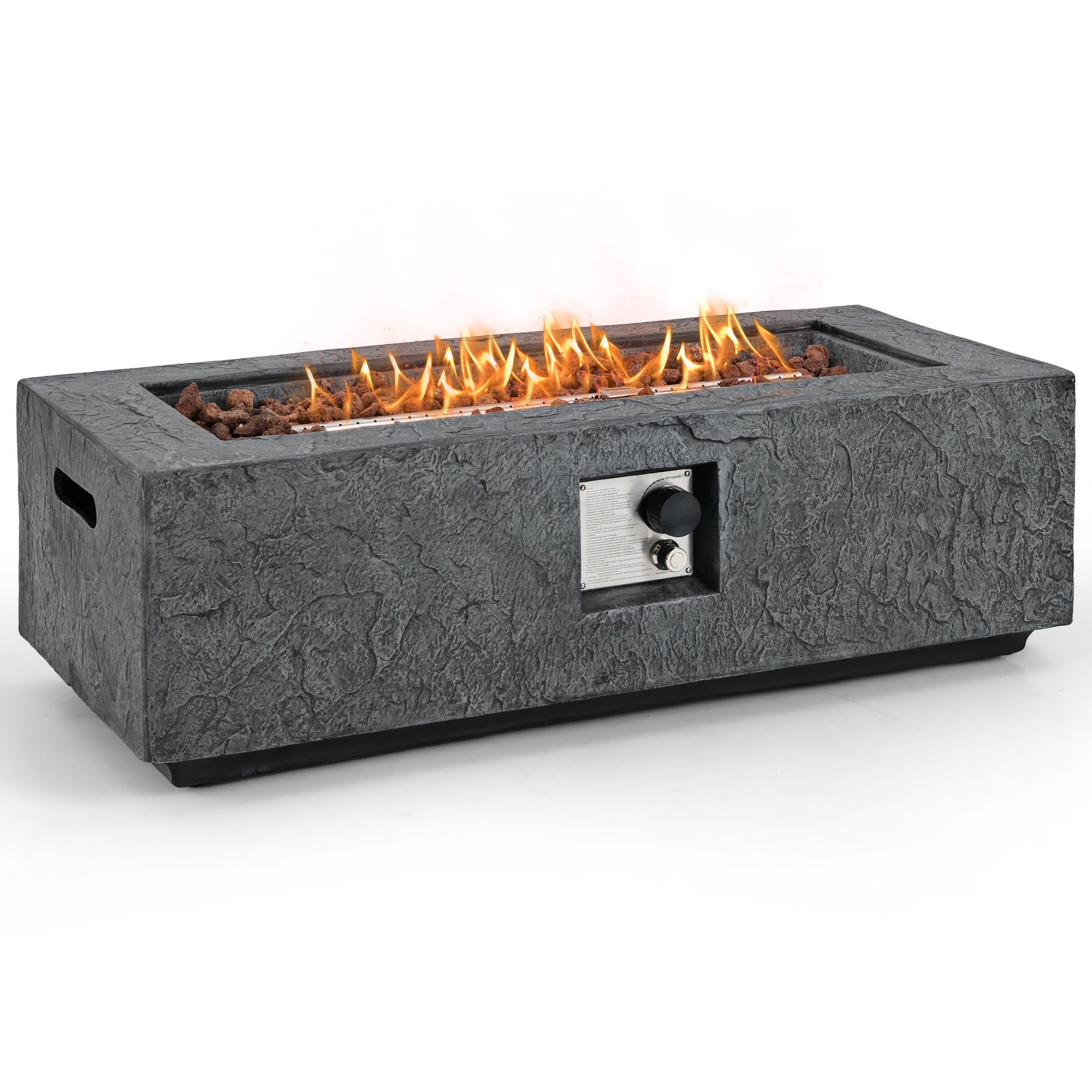Gymax 42.5'' Magnesium Oxide Propane Gas Fire Pit w/Stainless Steel Burner
