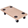 thumbnail image 1 of Gymax 440lbs Platform Dolly Rectangle Wood Utility Cart Wheeled, 1 of 8