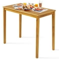 thumbnail image 1 of Gymax 45'' Rectangular Bar Height Dining Table Outdoor Acacia Wood Bar Table Indonesia Teak, 1 of 10