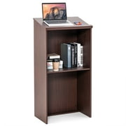 Gymax 46 Podium Stand Hostess Stand w/ Tilted Desktop & Edge Stopper Pulpits