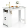thumbnail image 1 of Gymax 47'' Long Counter Height Table Bar Table Faux Marble Pub Table w/ Cabinet, 1 of 10
