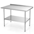 thumbnail image 1 of Gymax 48'' x 30'' Stainless Steel Table for Prep & Work w/ Backsplash, 1 of 9