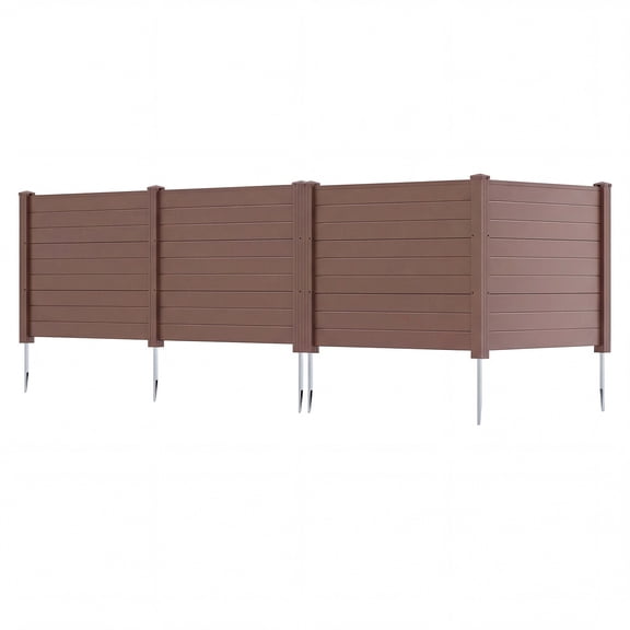 Gymax 48'' x 38'' Air Conditioner Fence 4 Panels w/Metal Ground Stakes No Dig Trash Can