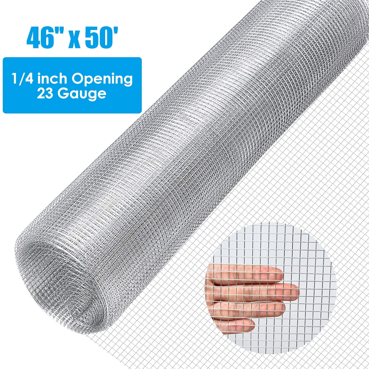 Gymax 48''x 50' 1/4inch Galvanized Steel Hardware Cloth, Chicken