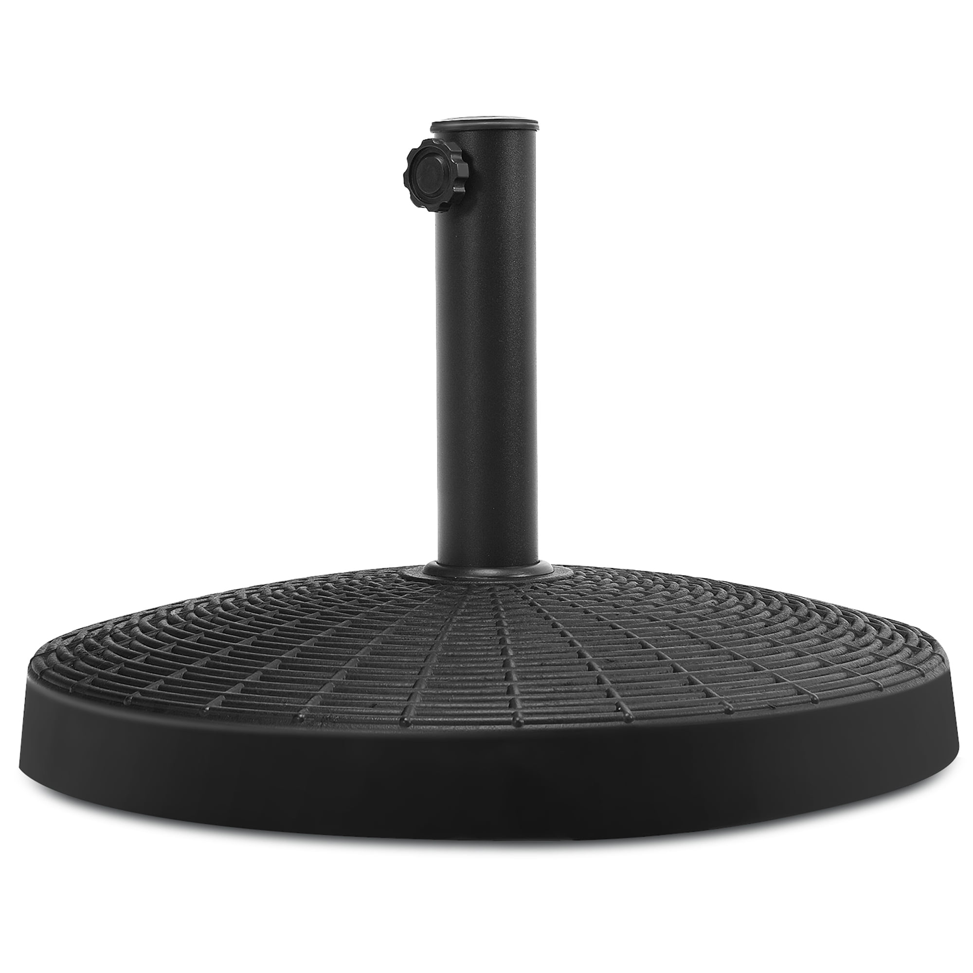Gymax 49 lbs Round Resin Patio Umbrella Base Stand Holder w/ Adjustable Knob