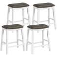 thumbnail image 1 of Gymax 4PCS 26'' Upholstered Counter Height Bar Stool PVC Leather Saddle Stool Gray + White, 1 of 10