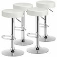 thumbnail image 1 of Gymax 4PCS Adjustable Swivel Bar Stool PU Leather Kitchen Counter Bar Chairs White, 1 of 8