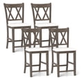 thumbnail image 1 of Gymax 4PCS Bar Stools 24''Counter Height Stools w/ Linen Fabric Upholstered Seat Gray, 1 of 9