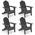 thumbnail image 1 of Gymax 4PCS Patio Folding Adirondack Chair Weather Resistant Cup Holder Yard Black, 1 of 8