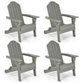 thumbnail image 1 of Gymax 4PCS Patio Folding Adirondack Chair Weather Resistant Cup Holder Yard Grey, 1 of 8