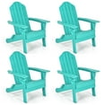 thumbnail image 1 of Gymax 4PCS Patio Folding Adirondack Chair Weather Resistant Cup Holder Yard Turquoise, 1 of 8