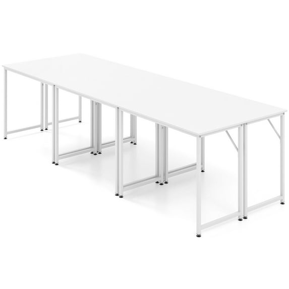 Gymax 6PCS Home Office PC Table Rectangular Meeting Room Table 40''x19.5'' w/ Metal Frame
