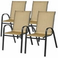 thumbnail image 1 of Gymax 4PCS Patio Dining Chair Outdoor Stackable Armchair w/ Breathable Fabric, 1 of 8