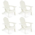 thumbnail image 1 of Gymax 4PCS Patio Folding Adirondack Chair Weather Resistant Cup Holder Yard White, 1 of 8