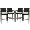 thumbnail image 1 of Gymax 4PCS Patio PE Wicker Bar Chairs Counter Height Barstools With Armrests & Cushions, 1 of 10