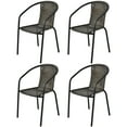 thumbnail image 1 of Gymax 4PCS Patio Rattan Dining Chair Outdoor Stackable Armchair Yard Garden Black, 1 of 10