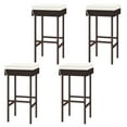 thumbnail image 1 of Gymax 4PCS Rattan Barstools Patio Wicker Bar Height Chairs w/ Footrest, 1 of 6
