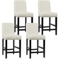 thumbnail image 1 of Gymax 4PCS Upholstered Counter Stools Bar Stool Home Kitchen w/ Wooden Legs Beige, 1 of 8